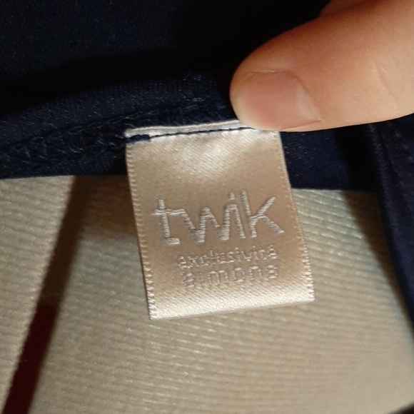 SIMONS TWIK Navy Blue Collar Midi Dress - Picture 5 of 5